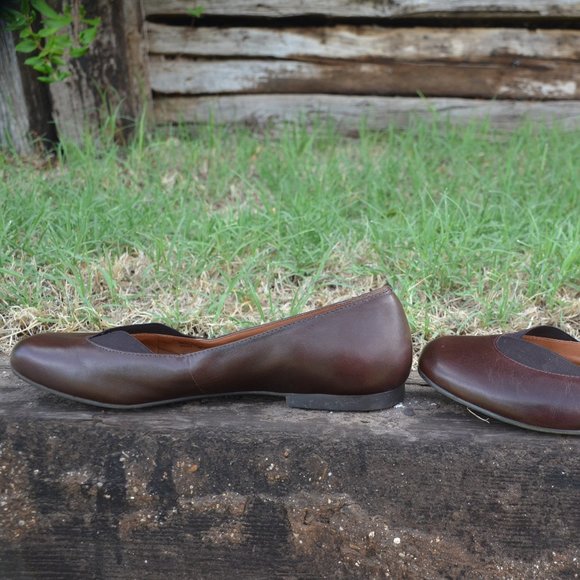 Nurture Leather Ballet Flats Comfort Slip Ons Flats Brown Arch Support 8 M - Picture 9 of 10